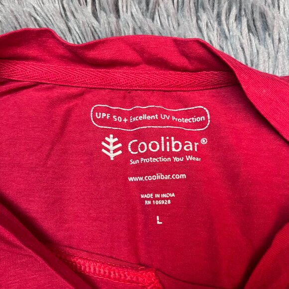 Coolibar Cherry Red Long Sleeve Top UV Protection Size L - Picture 3 of 6
